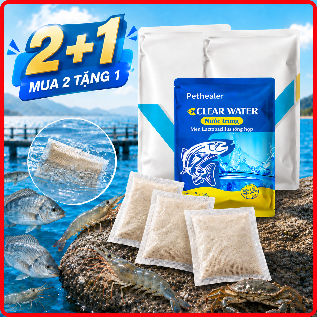Vi khuẩn EM (dùng để lọc nước) ( 2 + 1 ) brand.pethealer